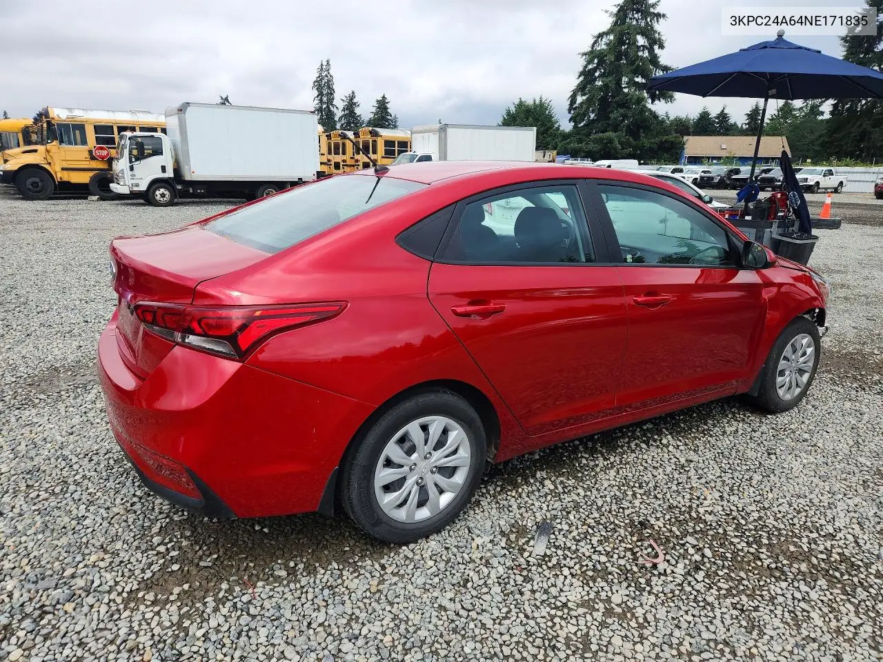 2022 Hyundai Accent Se VIN: 3KPC24A64NE171835 Lot: 60826916