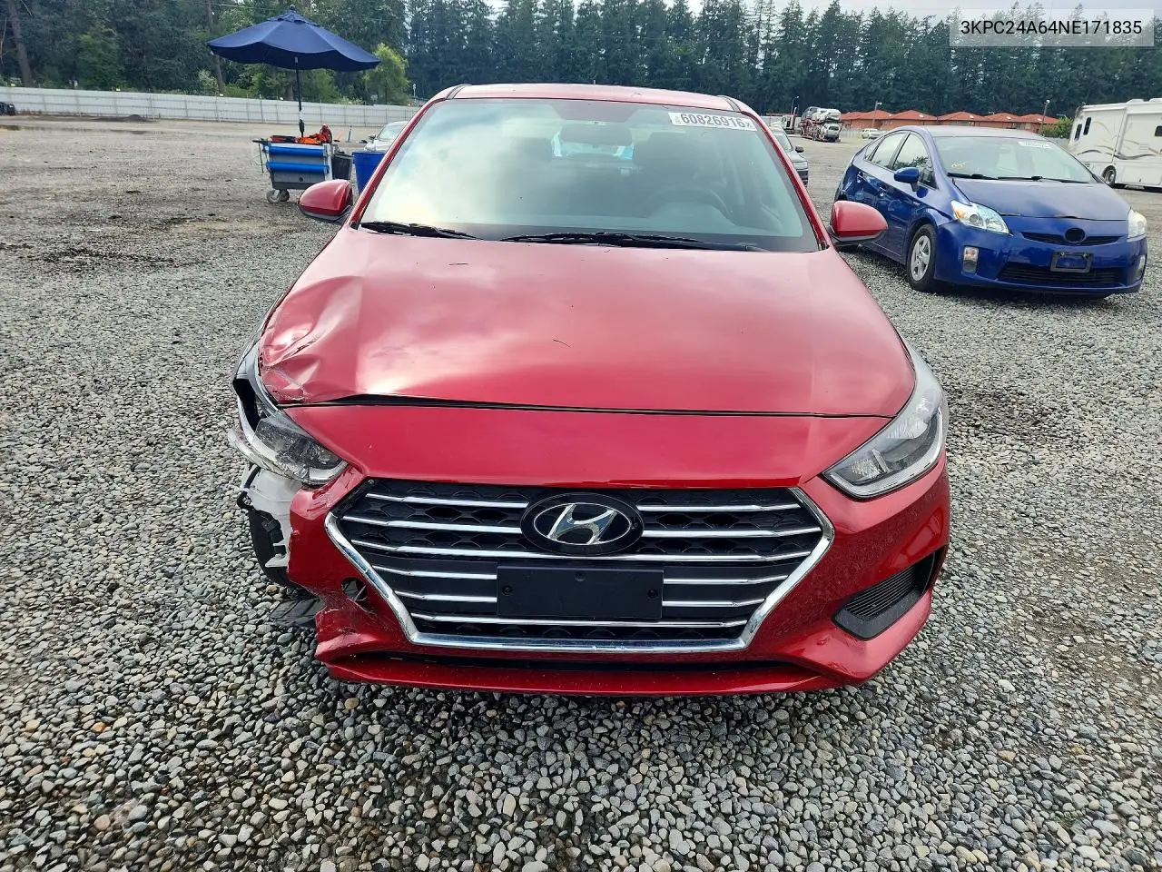 2022 Hyundai Accent Se VIN: 3KPC24A64NE171835 Lot: 60826916