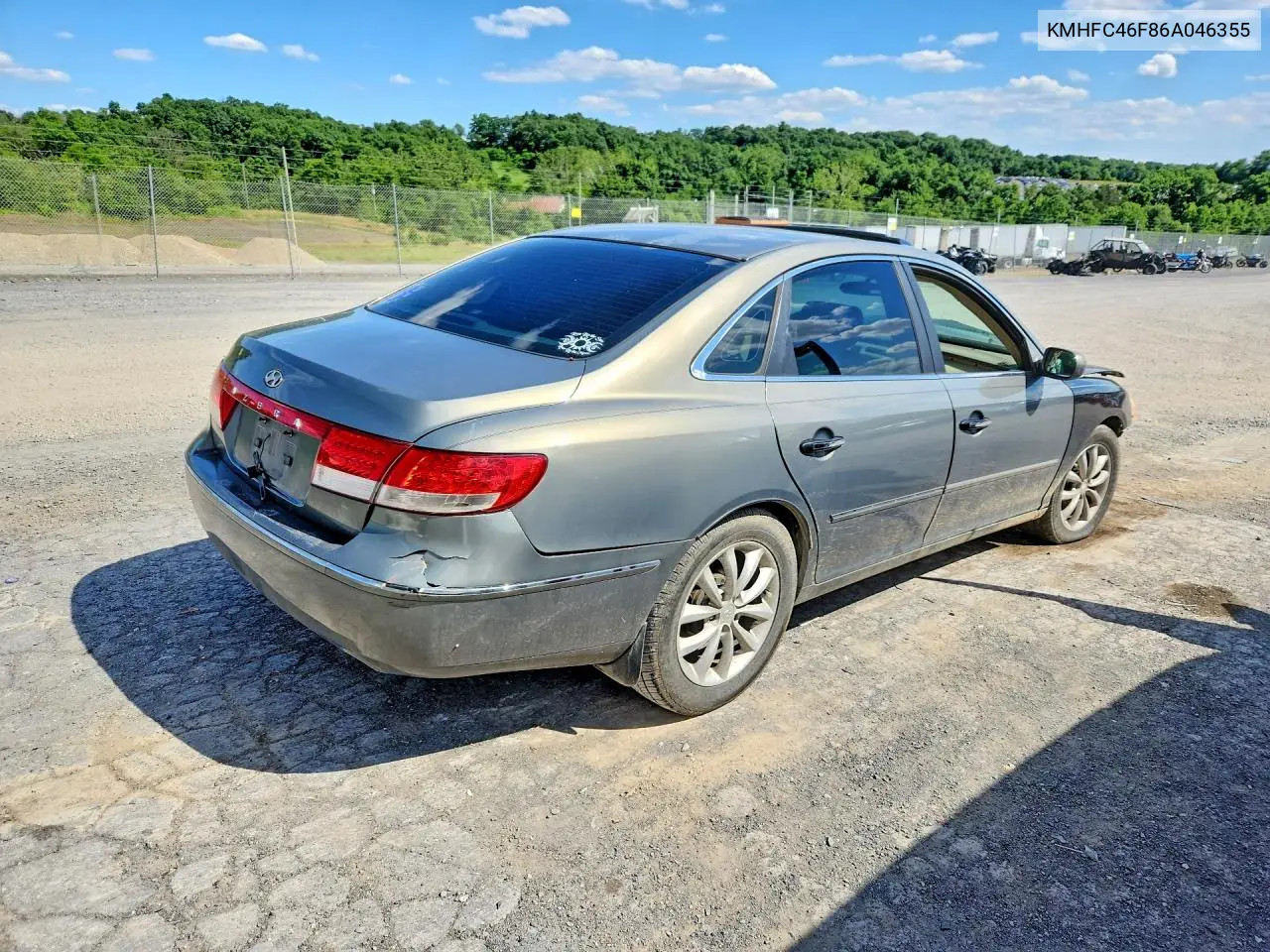 2006 Hyundai Azera VIN: KMHFC46F86A046355 Lot: 57295806
