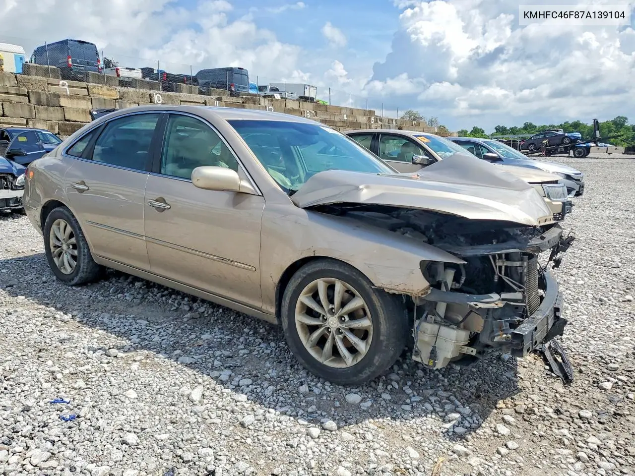 2007 Hyundai Azera Se VIN: KMHFC46F87A139104 Lot: 55046856