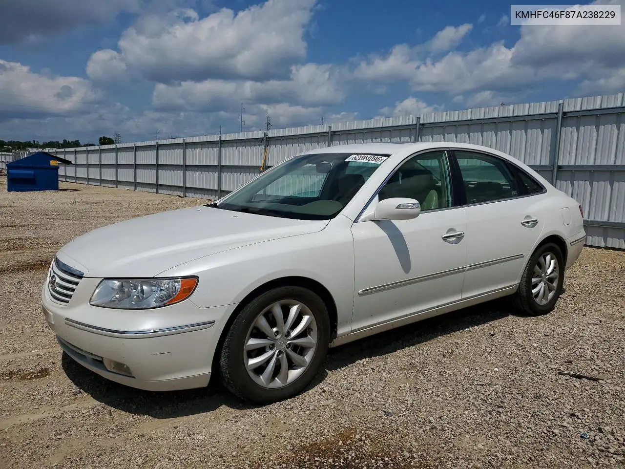 2007 Hyundai Azera Se VIN: KMHFC46F87A238229 Lot: 62094096