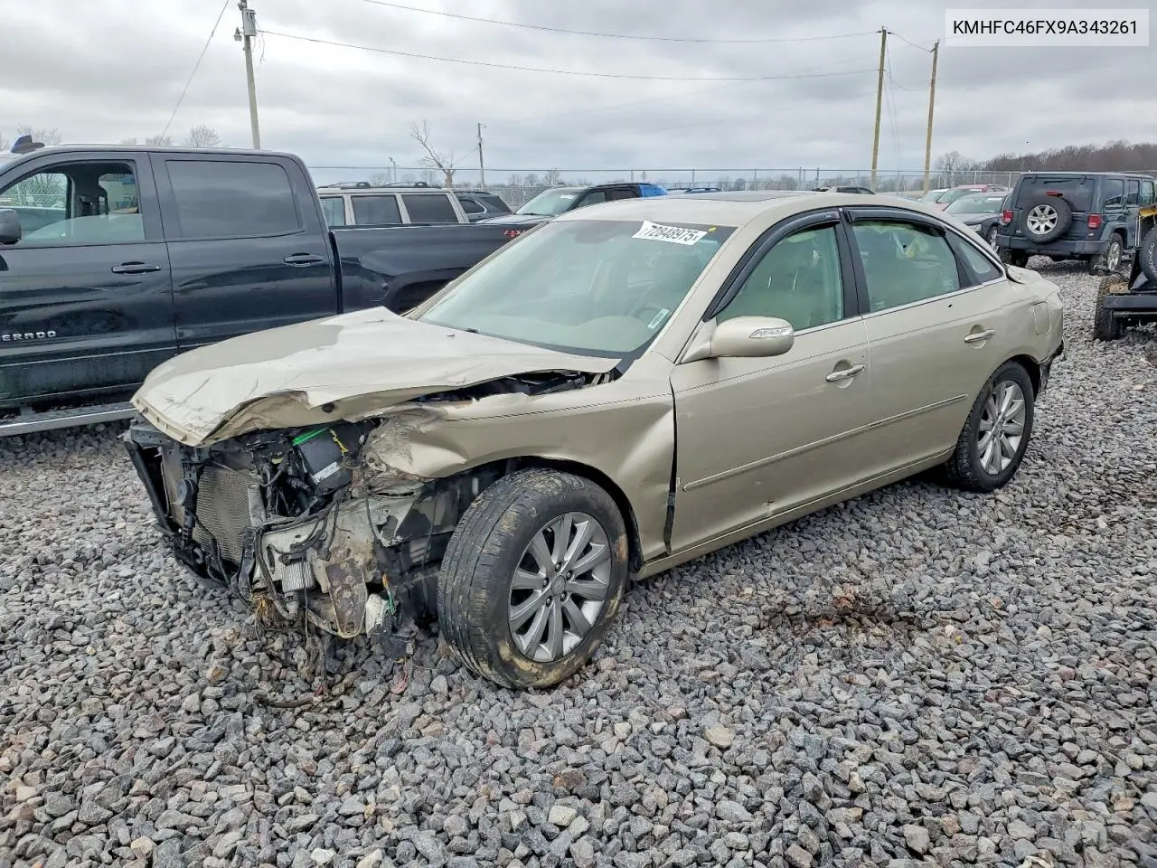 2009 Hyundai Azera Se VIN: KMHFC46FX9A343261 Lot: 56128966