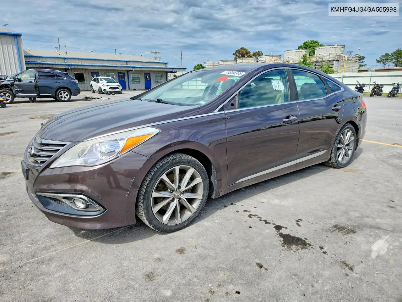 2016 Hyundai Azera Base VIN: KMHFG4JG4GA505998 Lot: 51804346