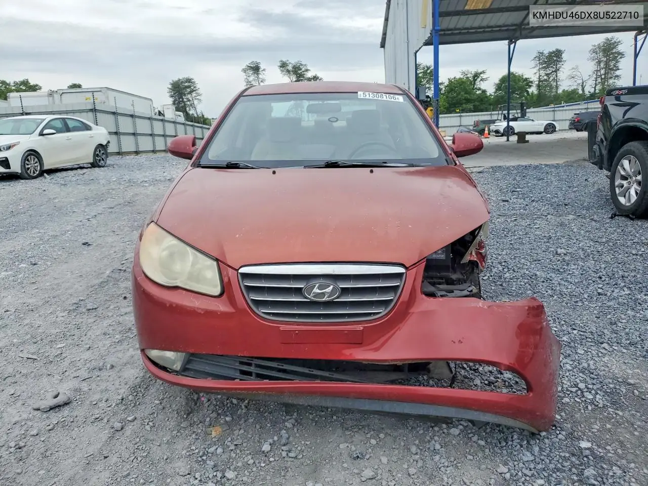 KMHDU46DX8U522710 2008 Hyundai Elantra Gls