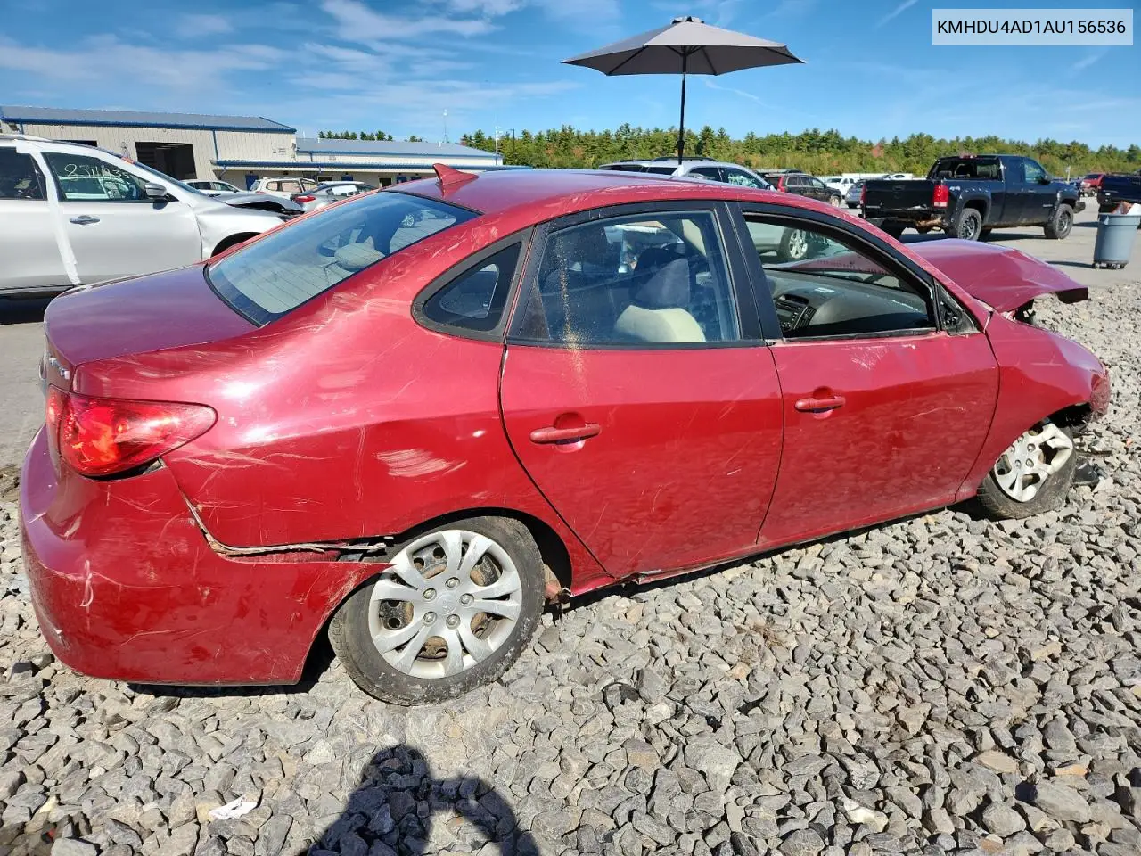 KMHDU4AD1AU156536 2010 Hyundai Elantra Blue