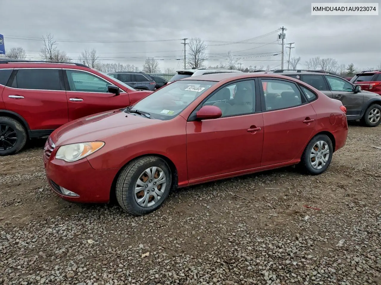 KMHDU4AD1AU923074 2010 Hyundai Elantra Blue
