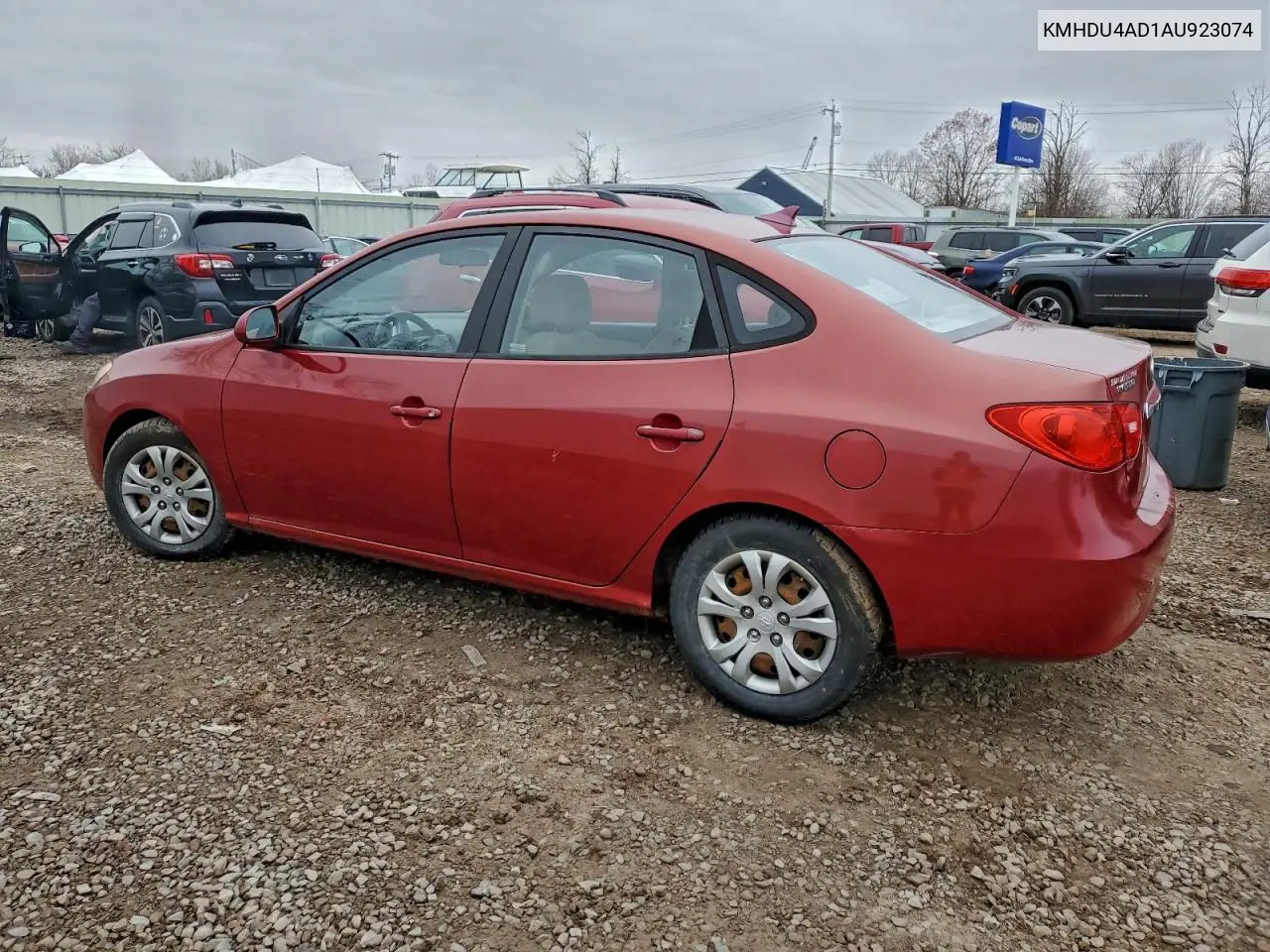 KMHDU4AD1AU923074 2010 Hyundai Elantra Blue