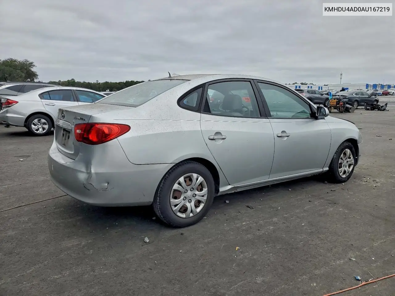 KMHDU4AD0AU167219 2010 Hyundai Elantra Blue
