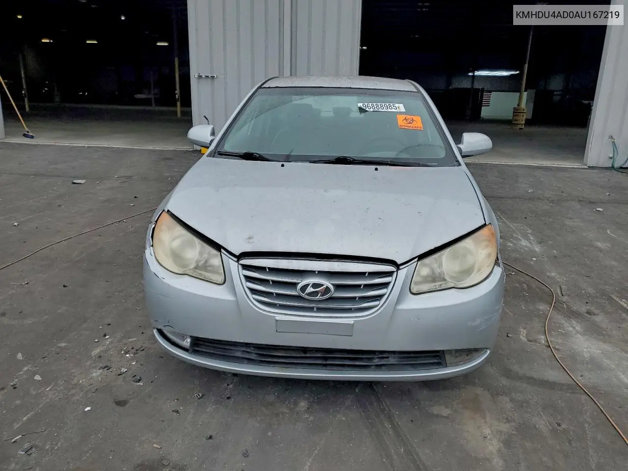 KMHDU4AD0AU167219 2010 Hyundai Elantra Blue
