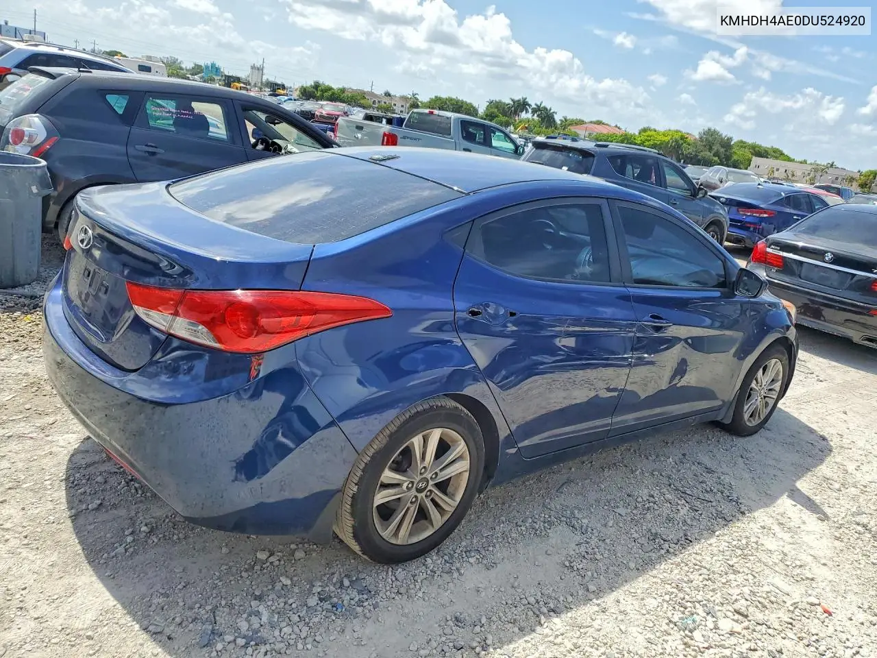 2013 Hyundai Elantra Gls VIN: KMHDH4AE0DU524920 Lot: 61245476