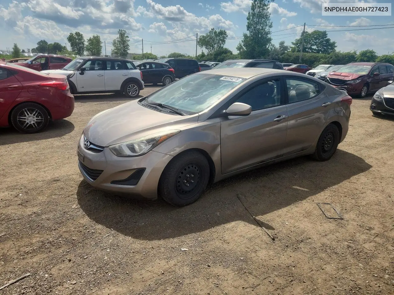 2016 Hyundai Elantra Se VIN: 5NPDH4AE0GH727423 Lot: 60254276