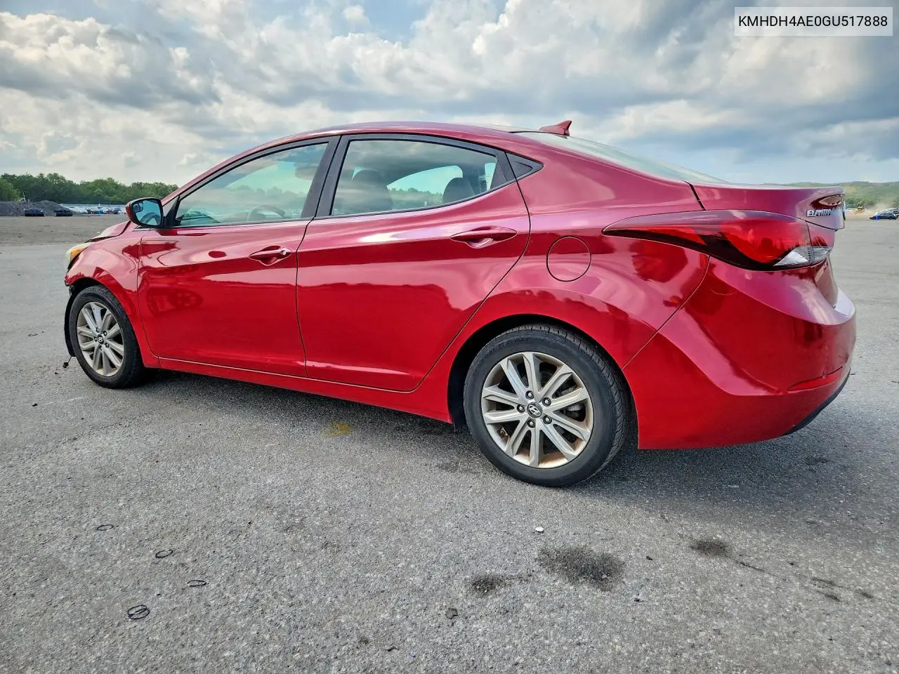 2016 Hyundai Elantra Se VIN: KMHDH4AE0GU517888 Lot: 62094936