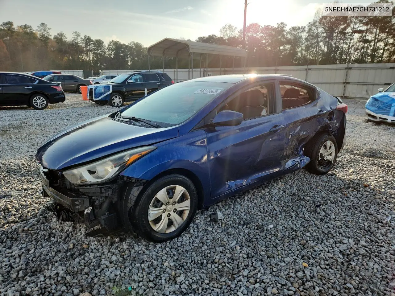 5NPDH4AE7GH731212 2016 Hyundai Elantra Se