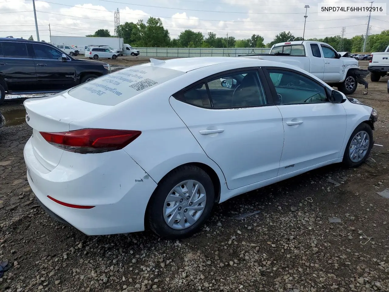 2017 Hyundai Elantra Se VIN: 5NPD74LF6HH192916 Lot: 56795296