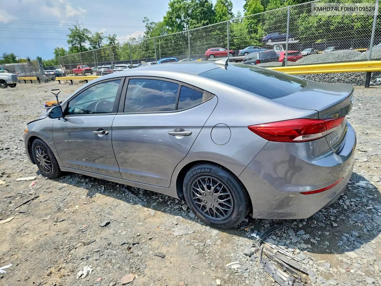2017 Hyundai Elantra Se VIN: KMHD74LF0HU109529 Lot: 59957996