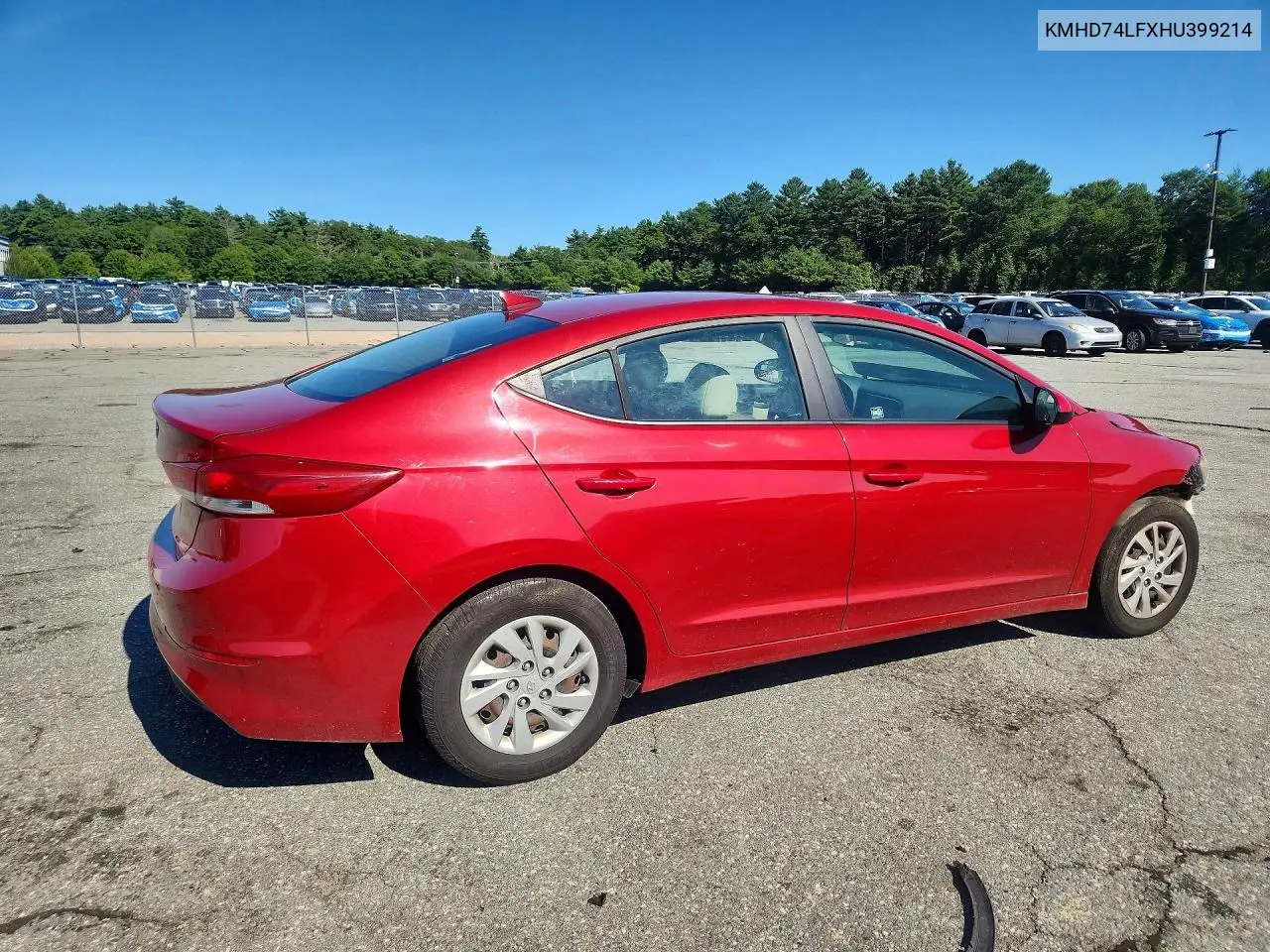2017 Hyundai Elantra Se VIN: KMHD74LFXHU399214 Lot: 61005466