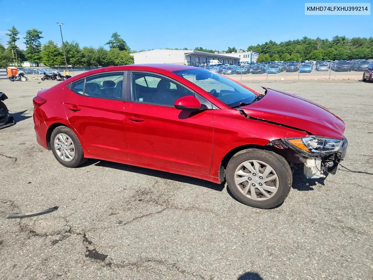 2017 Hyundai Elantra Se VIN: KMHD74LFXHU399214 Lot: 61005466