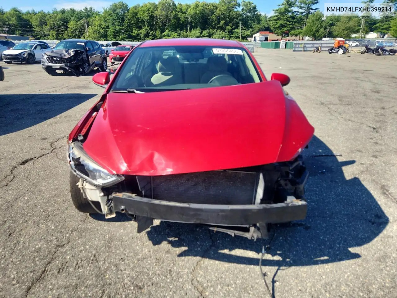 2017 Hyundai Elantra Se VIN: KMHD74LFXHU399214 Lot: 61005466