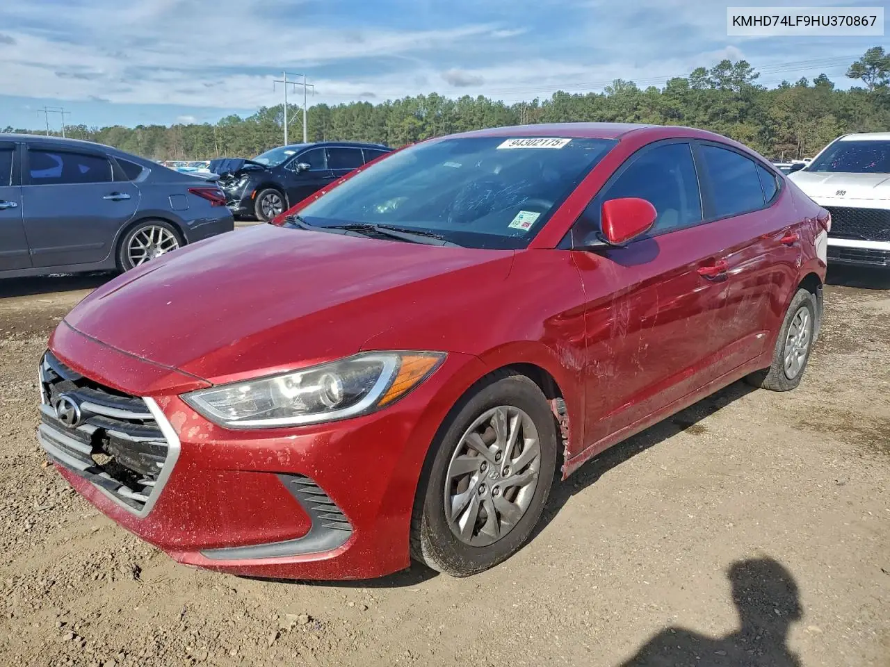 KMHD74LF9HU370867 2017 Hyundai Elantra Se