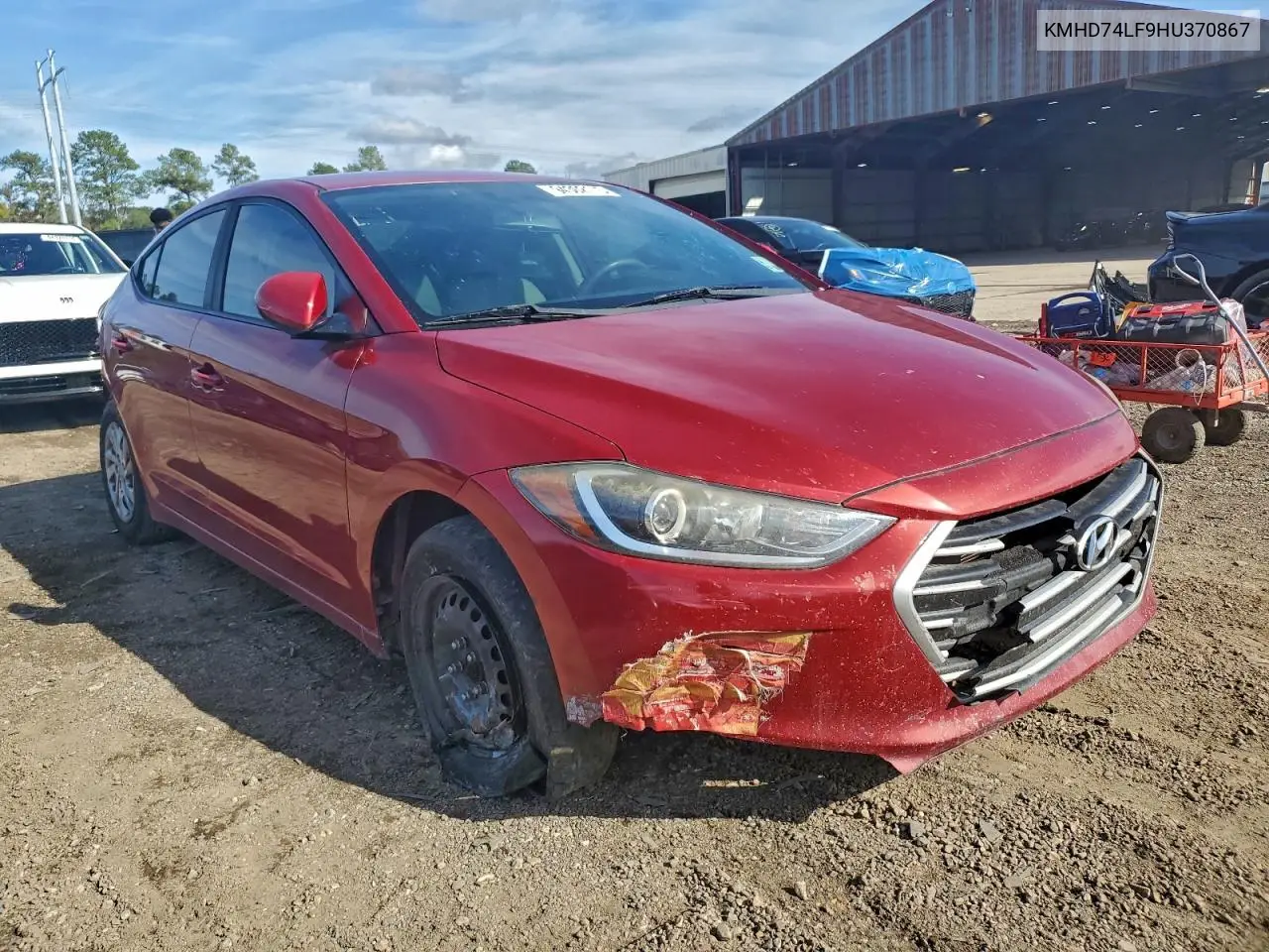 KMHD74LF9HU370867 2017 Hyundai Elantra Se