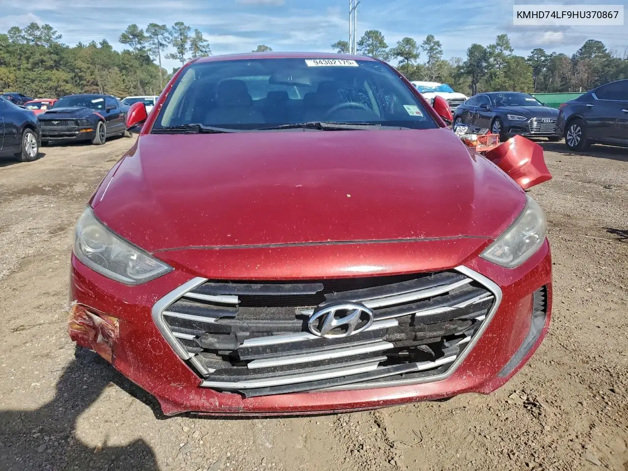 KMHD74LF9HU370867 2017 Hyundai Elantra Se