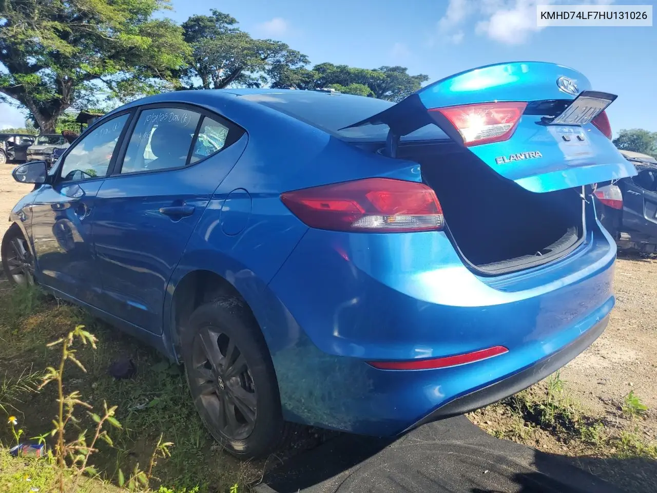 KMHD74LF7HU131026 2017 Hyundai Elantra Se