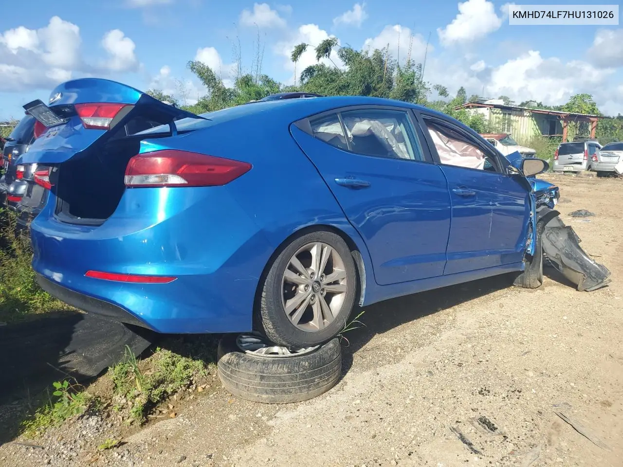 KMHD74LF7HU131026 2017 Hyundai Elantra Se