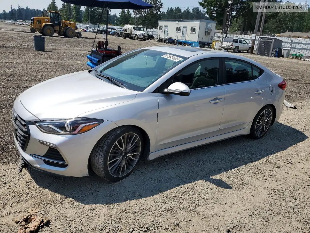 2018 Hyundai Elantra Sport VIN: KMHD04LB1JU542641 Lot: 61947666