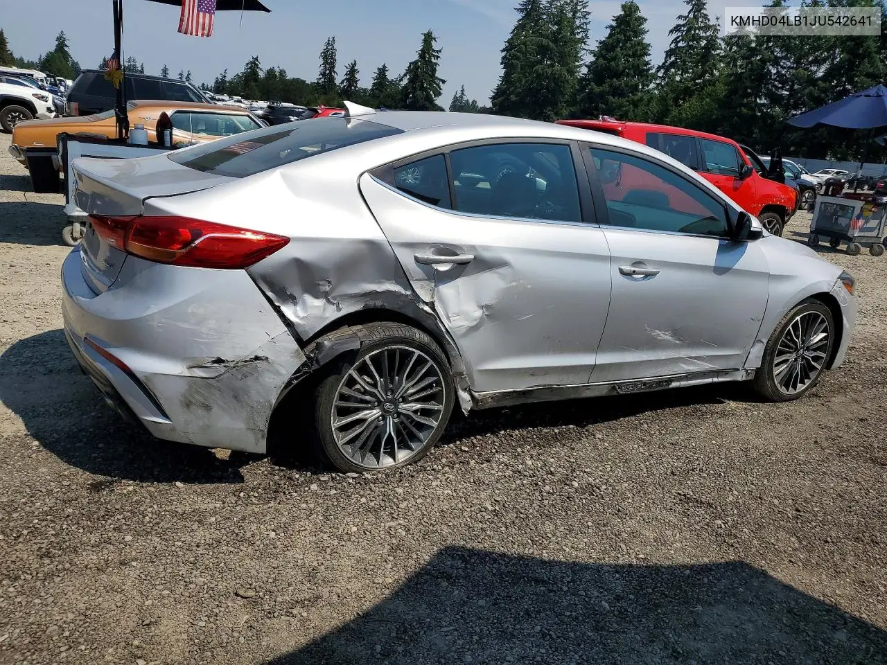 2018 Hyundai Elantra Sport VIN: KMHD04LB1JU542641 Lot: 61947666