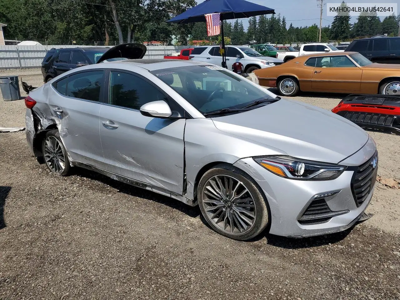 2018 Hyundai Elantra Sport VIN: KMHD04LB1JU542641 Lot: 61947666