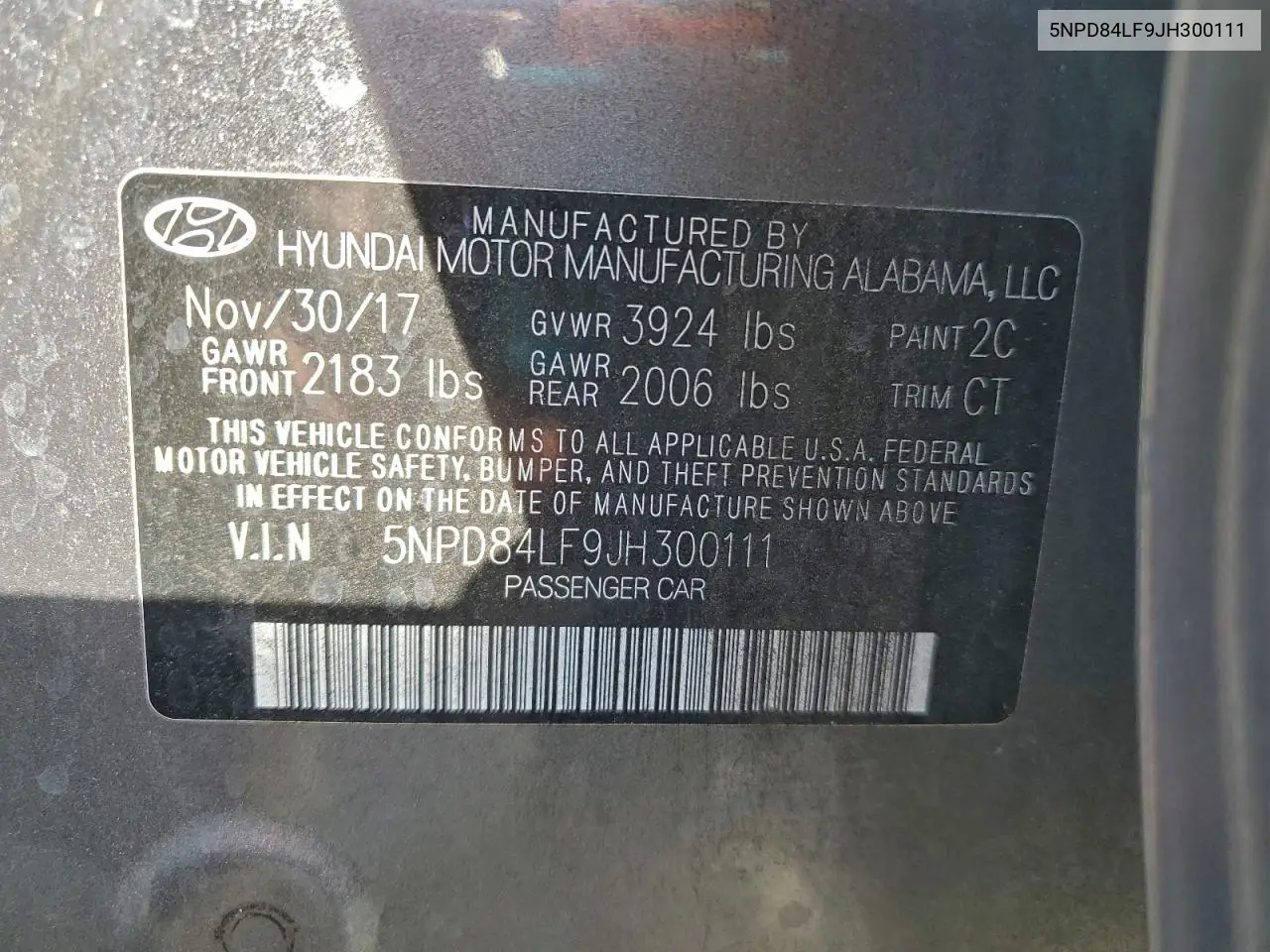 5NPD84LF9JH300111 2018 Hyundai Elantra Sel