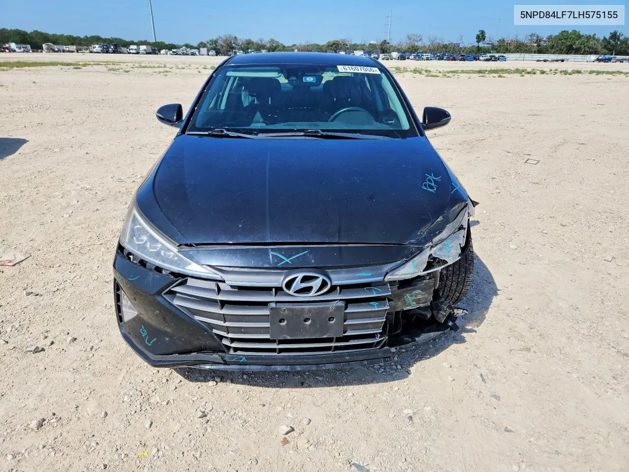 2020 Hyundai Elantra Limited VIN: 5NPD84LF7LH575155 Lot: 61607066
