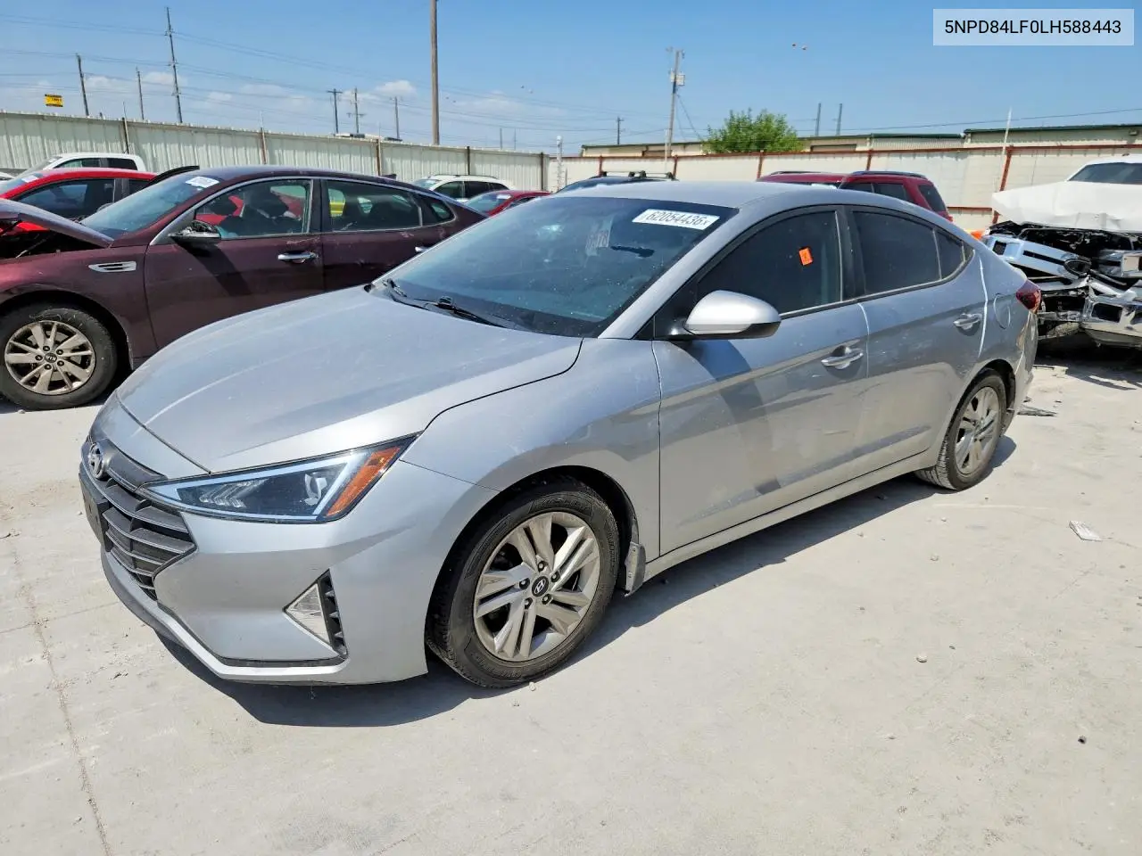 2020 Hyundai Elantra Sel VIN: 5NPD84LF0LH588443 Lot: 62054436