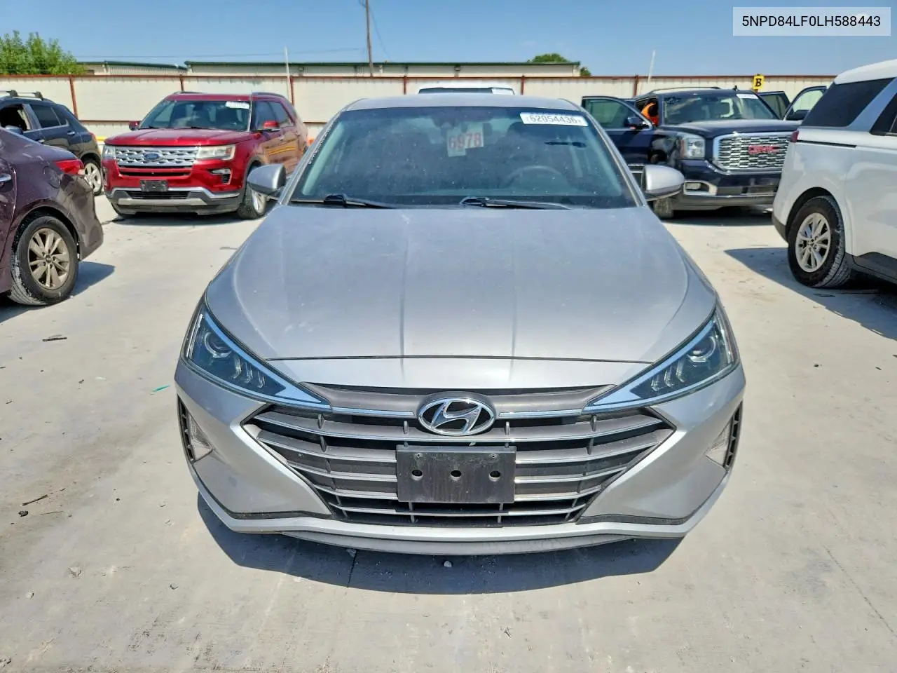 2020 Hyundai Elantra Sel VIN: 5NPD84LF0LH588443 Lot: 62054436