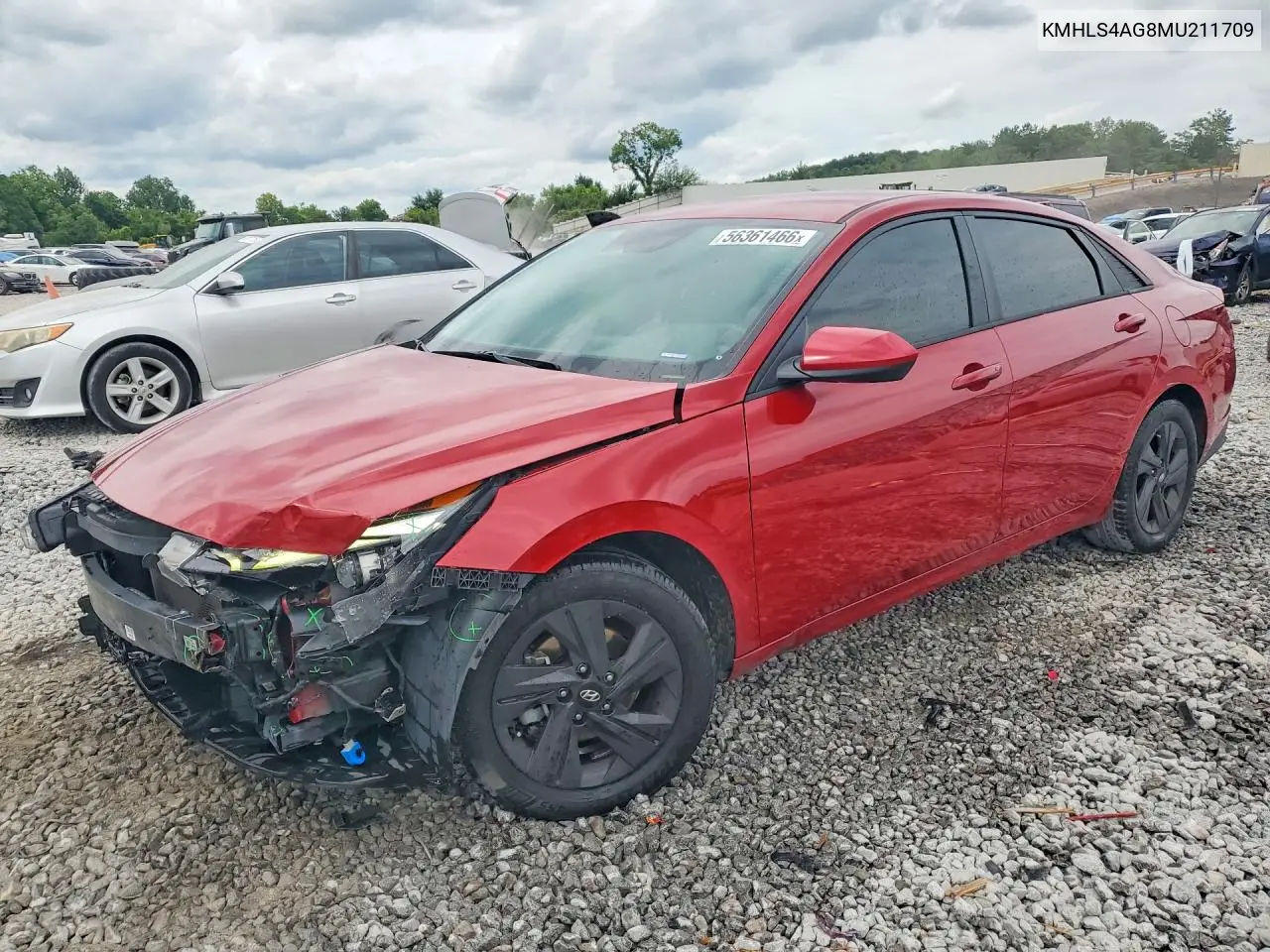 2021 Hyundai Elantra Sel VIN: KMHLS4AG8MU211709 Lot: 56361466