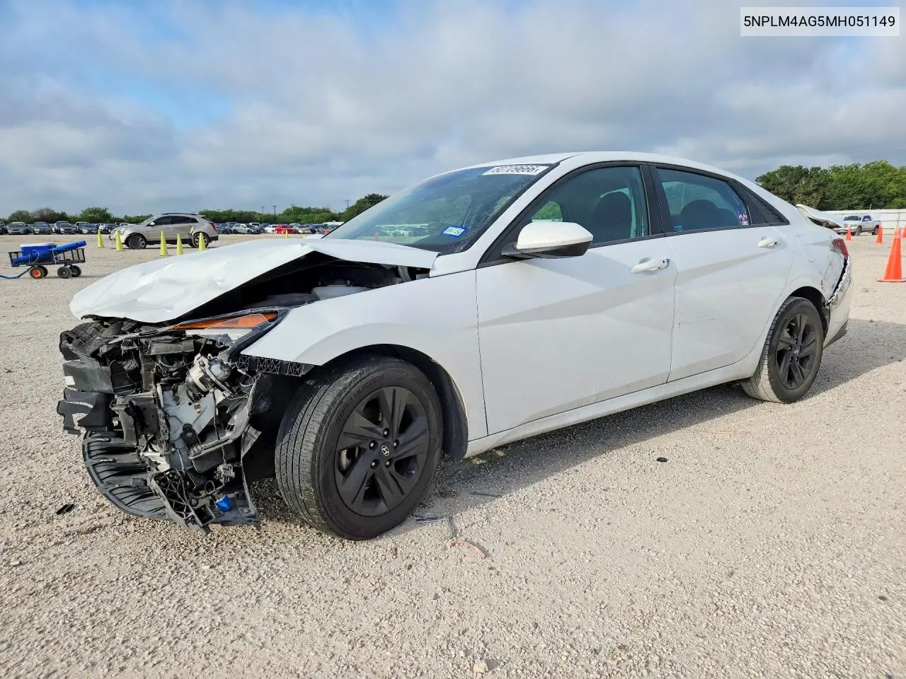 2021 Hyundai Elantra Sel VIN: 5NPLM4AG5MH051149 Lot: 60709666