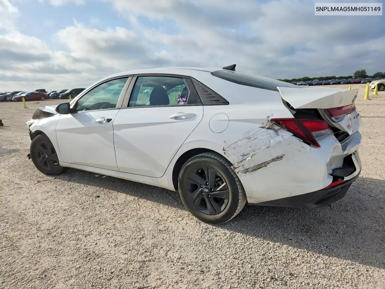 2021 Hyundai Elantra Sel VIN: 5NPLM4AG5MH051149 Lot: 60709666