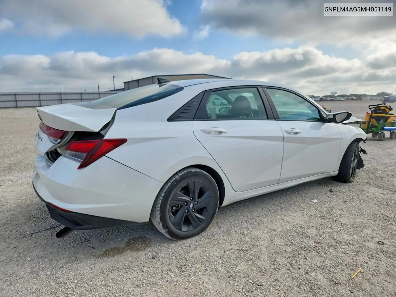 2021 Hyundai Elantra Sel VIN: 5NPLM4AG5MH051149 Lot: 60709666