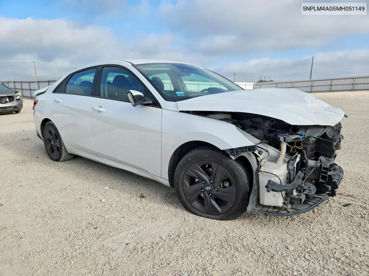 2021 Hyundai Elantra Sel VIN: 5NPLM4AG5MH051149 Lot: 60709666