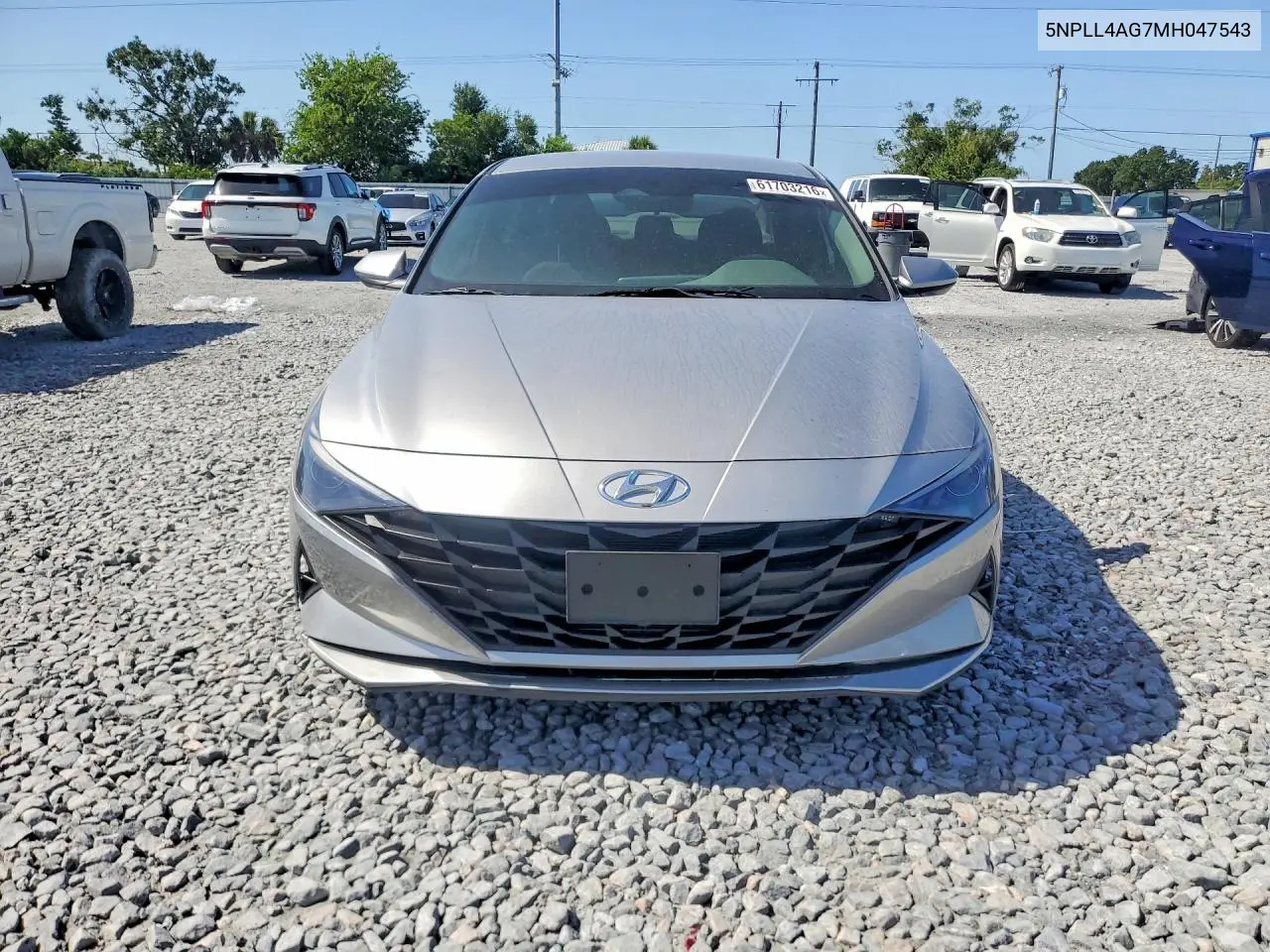 2021 Hyundai Elantra Se VIN: 5NPLL4AG7MH047543 Lot: 61703216