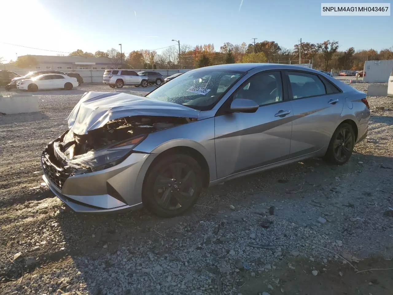 5NPLM4AG1MH043467 2021 Hyundai Elantra Sel