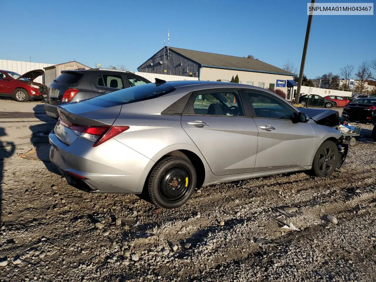 5NPLM4AG1MH043467 2021 Hyundai Elantra Sel
