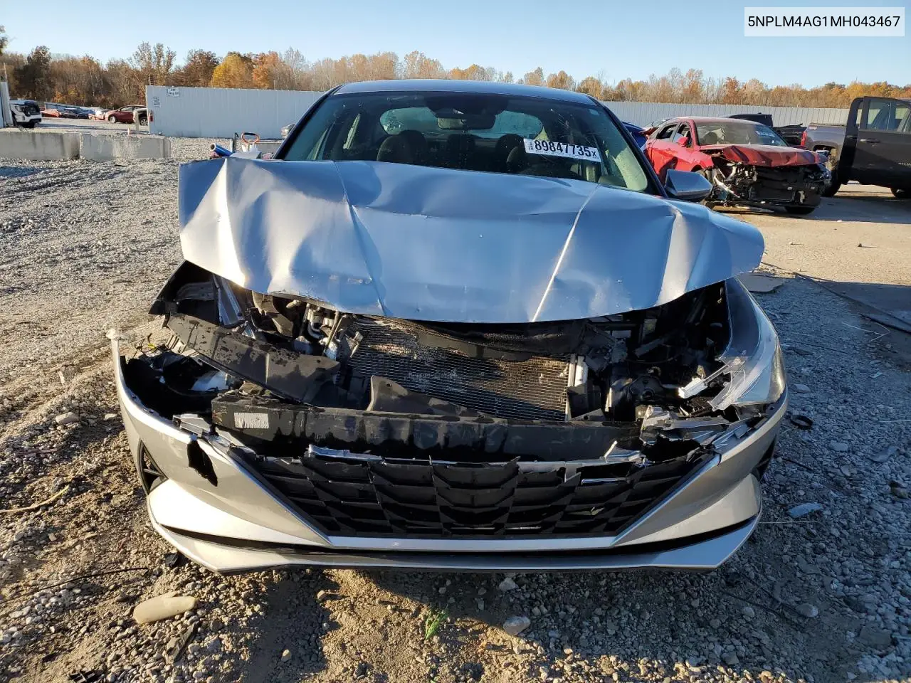 5NPLM4AG1MH043467 2021 Hyundai Elantra Sel