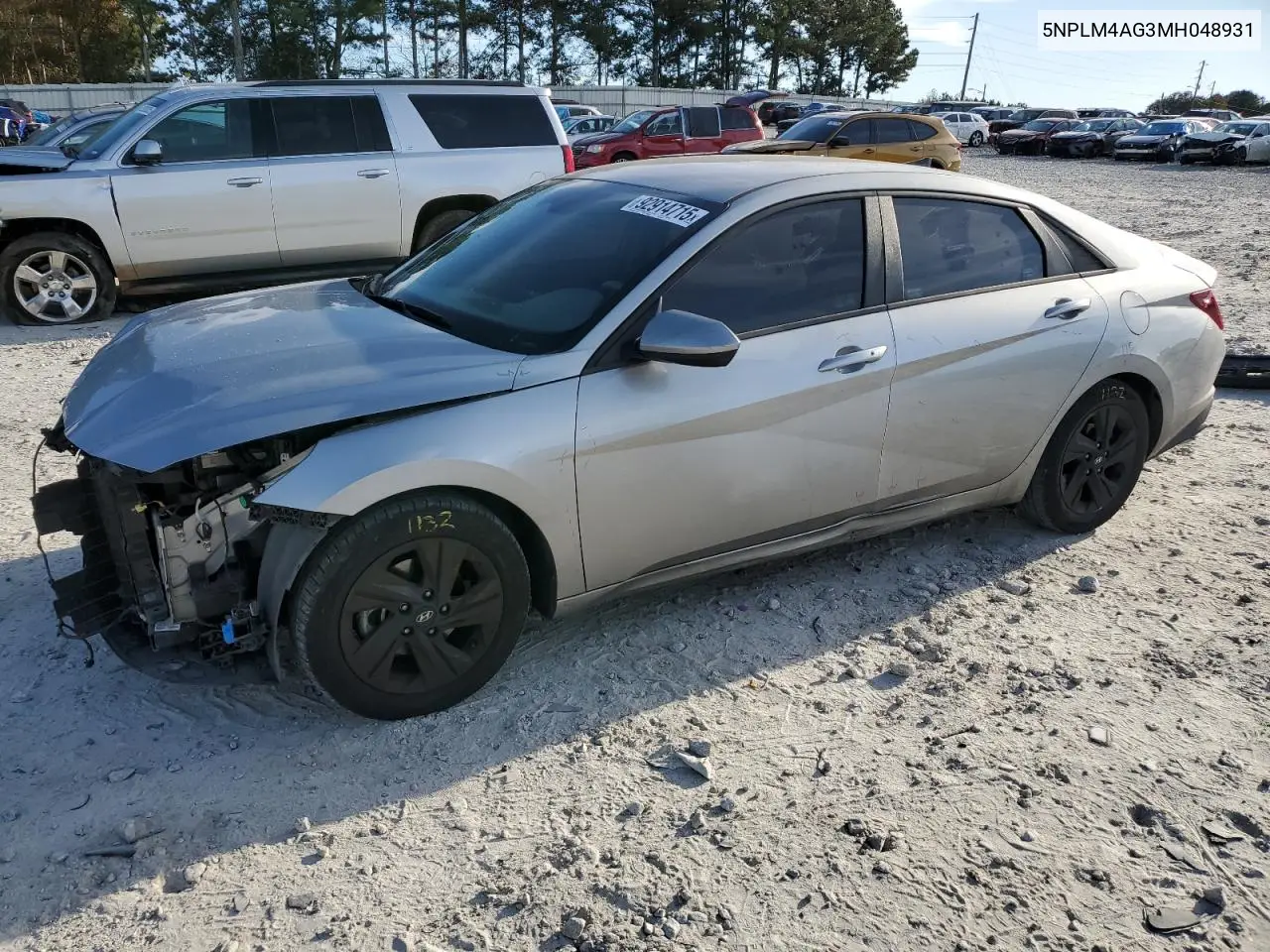 5NPLM4AG3MH048931 2021 Hyundai Elantra Sel