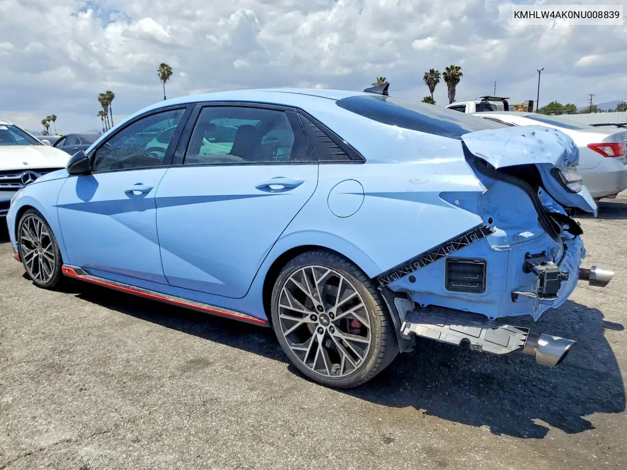 2022 Hyundai Elantra N Base VIN: KMHLW4AK0NU008839 Lot: 55334026