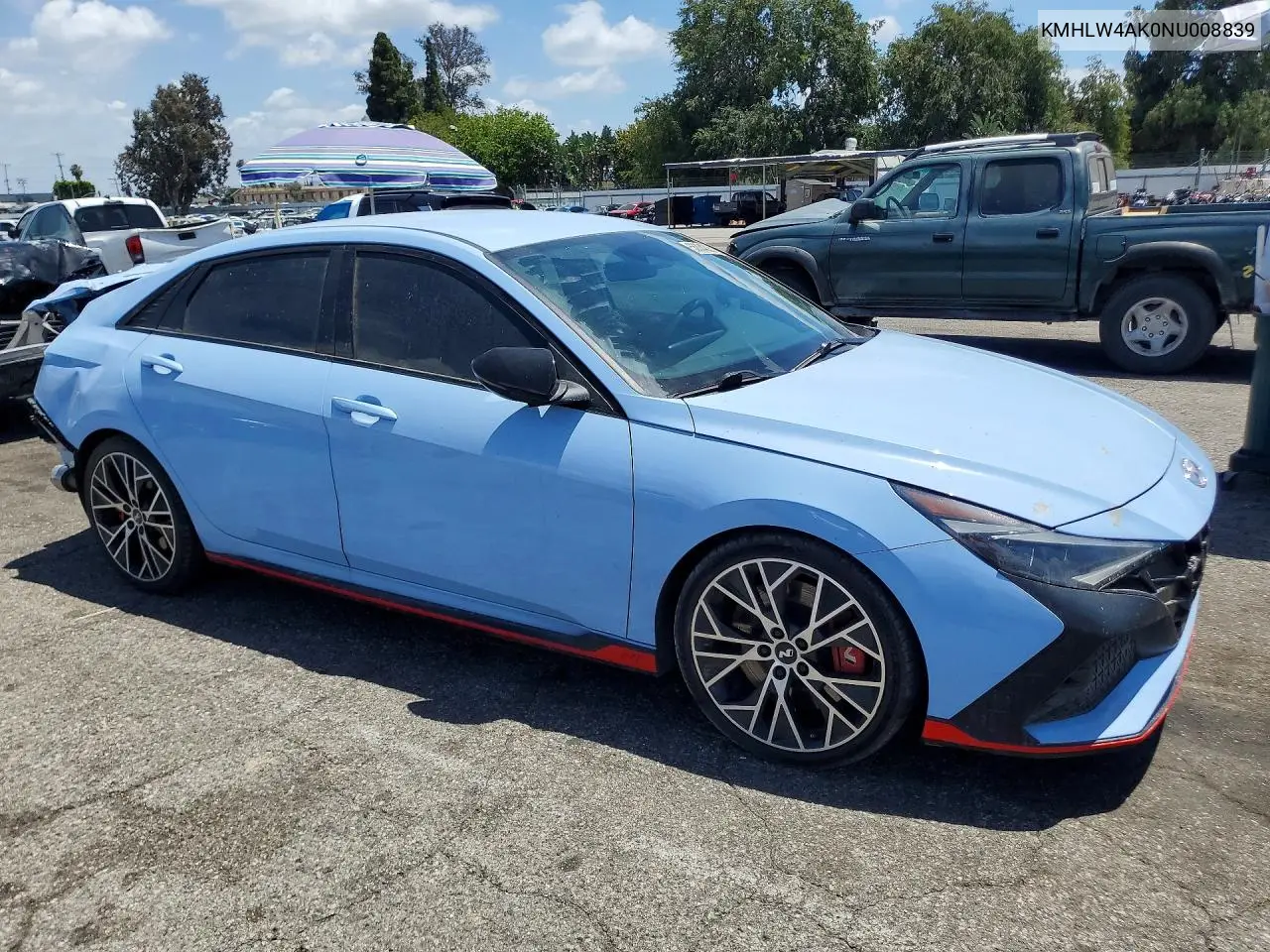 2022 Hyundai Elantra N Base VIN: KMHLW4AK0NU008839 Lot: 55334026