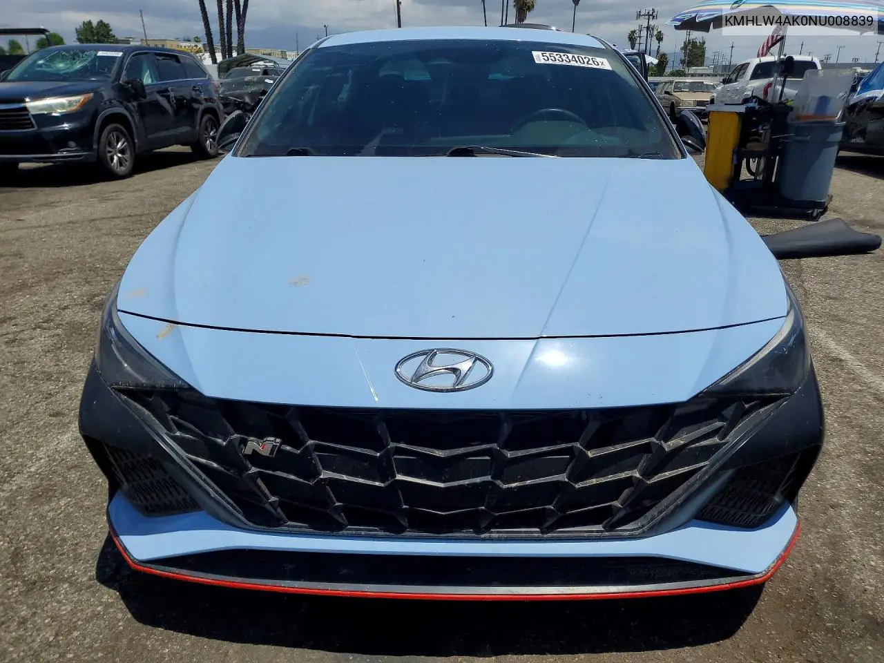 2022 Hyundai Elantra N Base VIN: KMHLW4AK0NU008839 Lot: 55334026