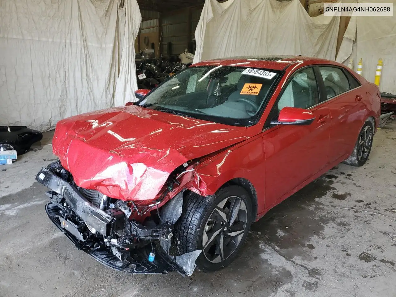5NPLN4AG4NH062688 2022 Hyundai Elantra Sel