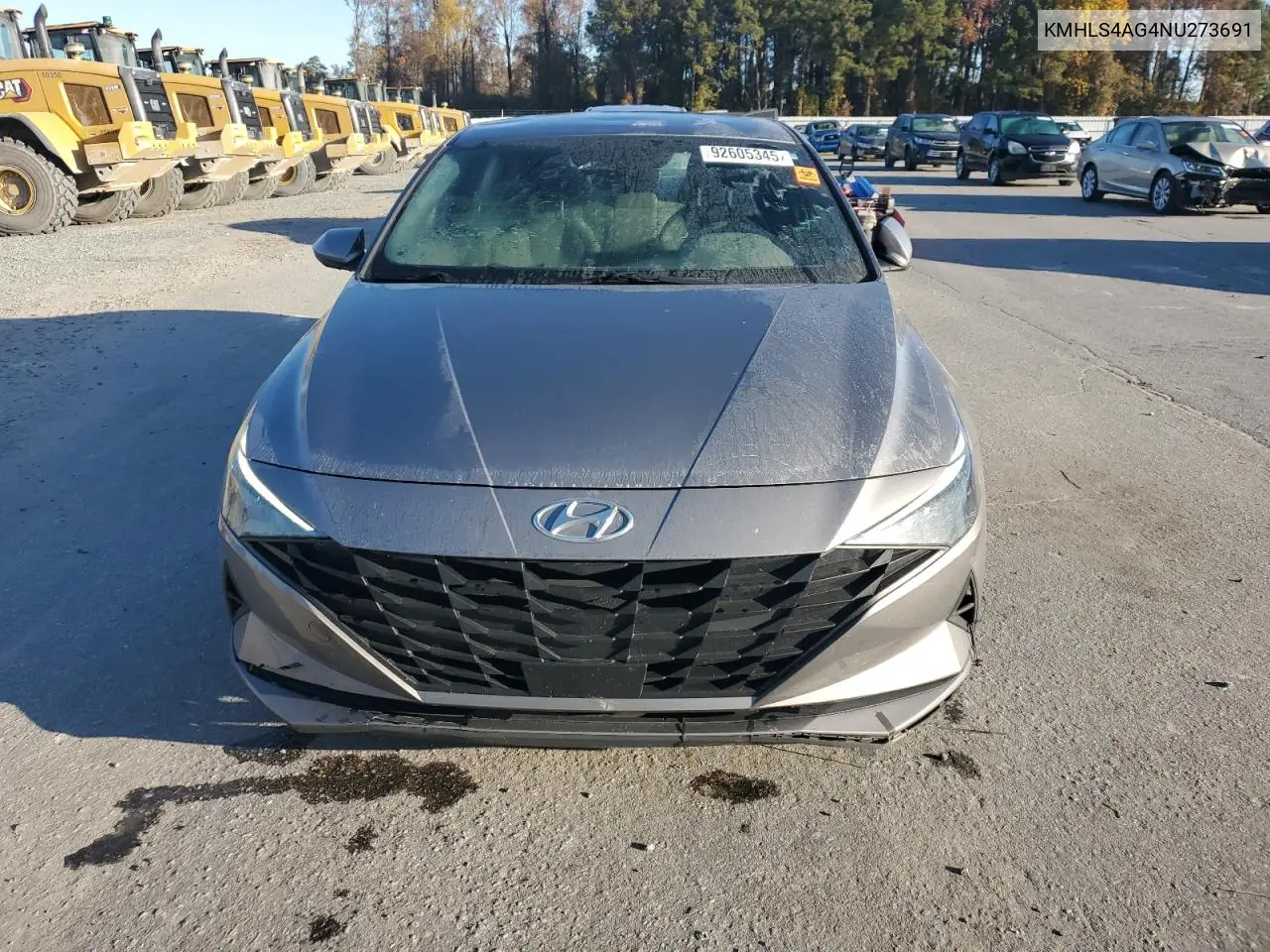KMHLS4AG4NU273691 2022 Hyundai Elantra Sel