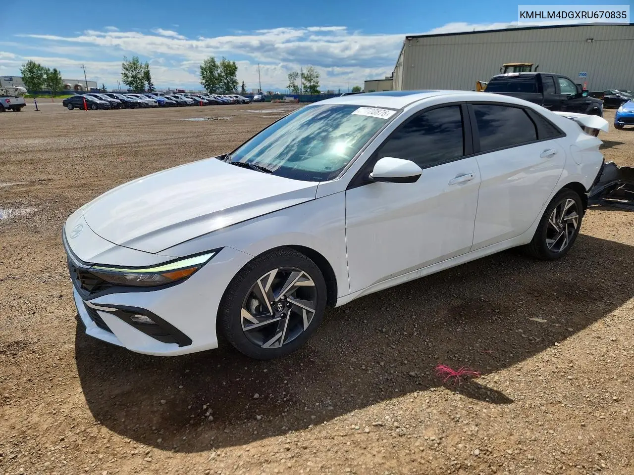 2024 Hyundai Elantra Sel VIN: KMHLM4DGXRU670835 Lot: 59720876